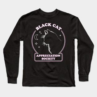 Black Cat Appreciation Society - Retro Witch Halloween Costume Long Sleeve T-Shirt